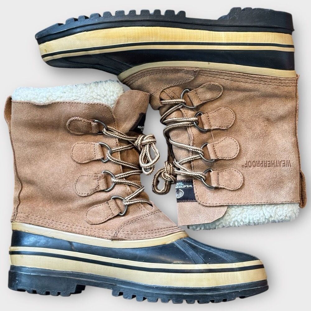 Weatherproof Men's Size 9 Therma Polar Tan Beige Snow Boots Waterproof